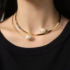 CHOKER ARO COM PÉROLA - Adrélle Semijoias