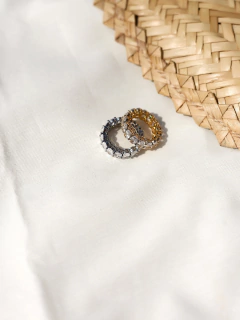 ANEL CRISTAIS LUXO RODIO BRANCO - comprar online