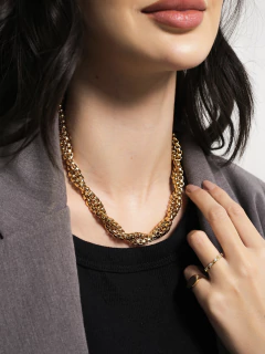 CHOKER ELOS REDONDOS DUPLA TRANÇADA - Adrélle Semijoias