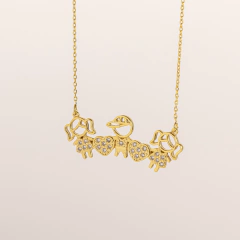 COLAR 3 FILHOS COM CORAÇÃO CRISTAL - loja online