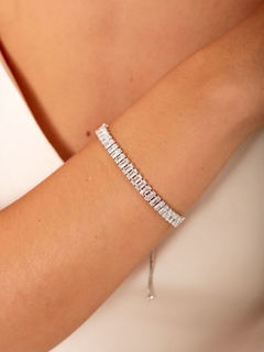 PULSEIRA RIVIERA BAGUETE CRISTAL 5,8MM - Adrélle Semijoias