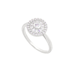ANILLO PIZZA CRAVEJADO CON ZIRCONIAS RODIO BLANCO - Adrélle Semijoias