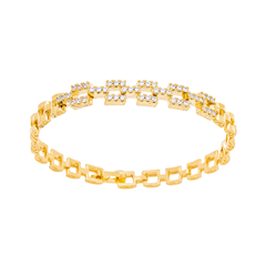 PULSEIRA ELOS QUADRADO COM ZIRCONIA - Adrélle Semijoias