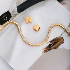COLAR RIVIERA CRAVAÇÃO 3 GARRAS OURO 18K - Adrélle Semijoias
