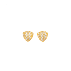 BRINCO TRIANGULO MINIMALISTA COM ZIRCONIAS - Adrélle Semijoias