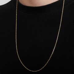 CORRENTE MASCULINA CART FINA BANHO OURO 18K