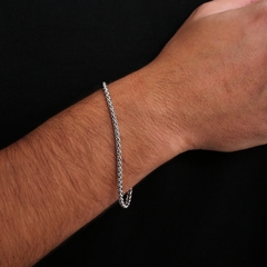 PULSEIRA MASCULINA ENTRELAÇADA AÇO INOX