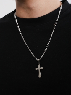 CORRENTE AÇO COM CRUCIFIXO PAI NOSSO - comprar online