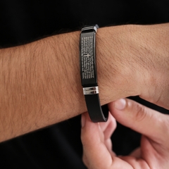 PULSEIRA BRACELETE SILICONE LUXO ORAÇÃO PAI NOSSO