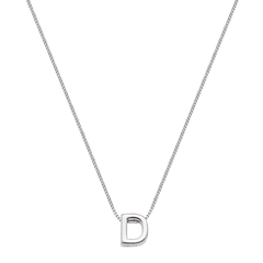 COLAR INICIAL DELICADA LISA RODIO BRANCO - comprar online