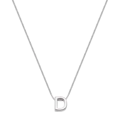 COLAR INICIAL DELICADA LISA RODIO BRANCO - comprar online