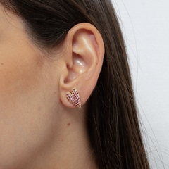 BRINCO CORAÇÃO ESTICADINHO ZIRCONIA RUBI - comprar online