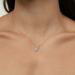 COLAR CORAÇÃO ESTICADINHO ZIRCONIA SAFIRA - tienda online
