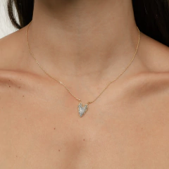 COLAR CORAÇÃO ESTICADINHO ZIRCONIA SAFIRA - online store