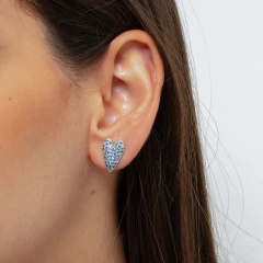 CONJUNTO CORAÇÃO ESTICADINHO ZIRCONIA SAFIRA na internet