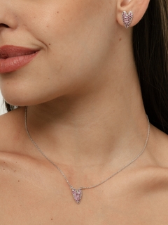 CONJUNTO CORAÇÃO ESTICADINHO ZIRCONIA RUBI - buy online