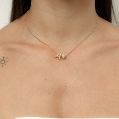 COLAR MINI LETRA LISA COM CORACAO