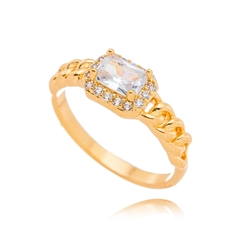 ANEL ESTILO CORRENTE COM ZIRCONIA - comprar online
