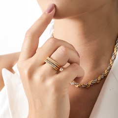 ANEL QUATRO FILEIRAS COM ZIRCONIA - comprar online