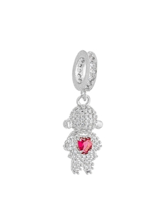 PINGENTE MENINA CRAVEJADO RODIO BRANCO - comprar online