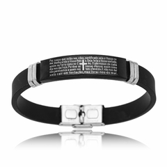 PULSEIRA BRACELETE SILICONE LUXO ORAÇÃO PAI NOSSO - comprar online