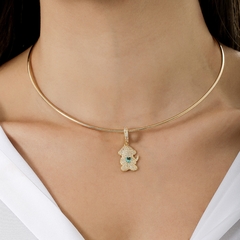 PINGENTE DOGUINHO CRAVEJADO OURO 18K
