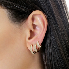 TRIO BRINCOS CLIC COM ZIRCONIAS - buy online