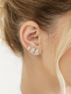 TRIO BRINCOS GOTA ZIRCONIA on internet