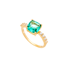 ANEL SOLITÁRIO VERDE TURMALINA - tienda online