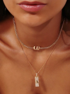 CHOKER CORRENTE PERSONALIZADO ATÉ 2 LETRAS - loja online