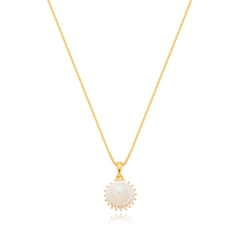 COLAR PEROLA SHELL COM ZIRCONIA - comprar online