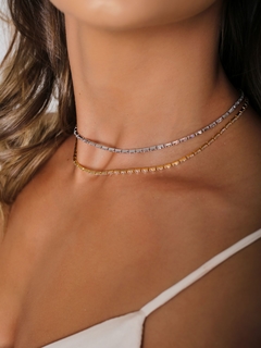 CHOKER RIVIERA RETANGULAR CRISTAL 2MM - comprar online