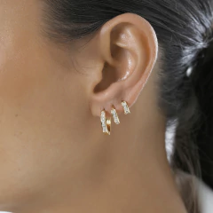 BRINCO TRIO LISO COM DETALHE EM ZIRCONIA - buy online