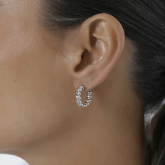 BRINCO ARGOLA BREEZE CRAVEJADO - Adrélle Semijoias