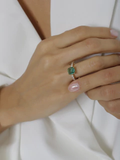 ANEL SOLITÁRIO VERDE TURMALINA on internet