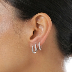 BRINCO TRIO CLIC FIO ZIRCONIA ICONIC - Adrélle Semijoias