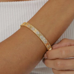 BRACELETE FLOWER CRAVEJADO - Adrélle Semijoias