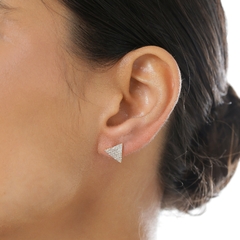 BRINCO TRIANGULO COM ZIRCONIA - Adrélle Semijoias