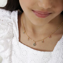 COLAR FLOWER COM ZIRCONIA COLOR KIDS - buy online