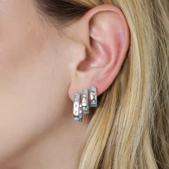 Image of TRIO ARGOLA RETANGULAR TRABALHADA AURA