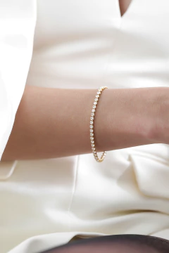 Pulseira Riviera Cristal 2MM - Adrélle Semijoias