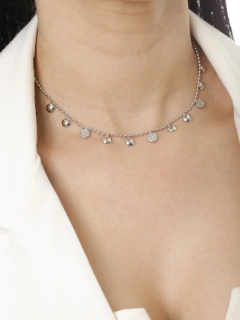 CHOKER ESFERAS LISAS E CRAVEJADAS