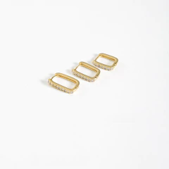 TRIO GEOMÉTRICO RETANGULAR LUXO - Adrélle Semijoias