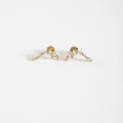 BRINCO EAR CUFF GOTAS CRAVEJADO - Adrélle Semijoias