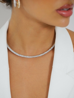 CHOKER ARO RIVIERA BAGUETE QUADRADO - loja online