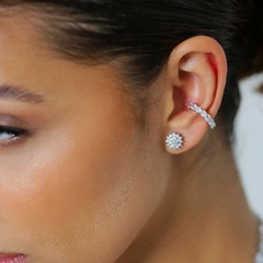 BRINCO ESFERA FLOWER MICRO ZIRCONIA - Adrélle Semijoias