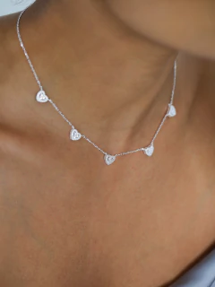 COLAR CORAÇÕES ZIRCONIAS PRATA 925 on internet