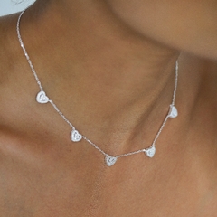 COLAR CORAÇÕES ZIRCONIAS PRATA 925 - comprar online