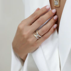 ANEL X CRAVEJADO RODIO - Adrélle Semijoias