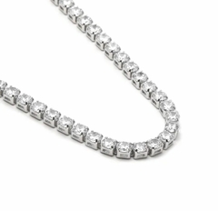 COLAR RIVIERA CRISTAL RODIO BCO 2MM 50CM - comprar online